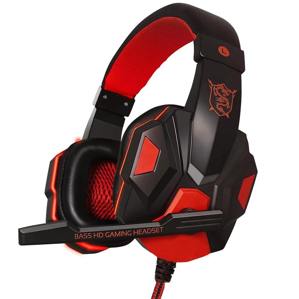 Wired Gaming Headphones for PS4 PS5 Xbox Smartphone Laptop PC Bass Stereo Gamer Headset Helmet with 120° Adjustable Microphone