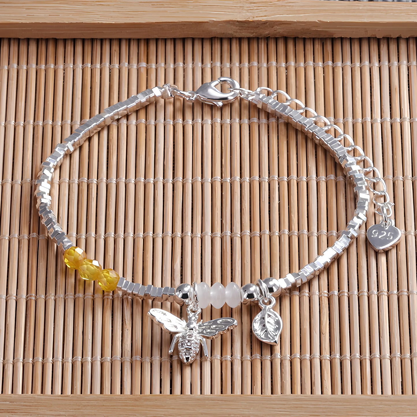 VENTFILLE 925 Sterling Silver Diamond-Studded Butterfly Bracelet Women's Fashion Temperament Flower Adjustable Bracelet
