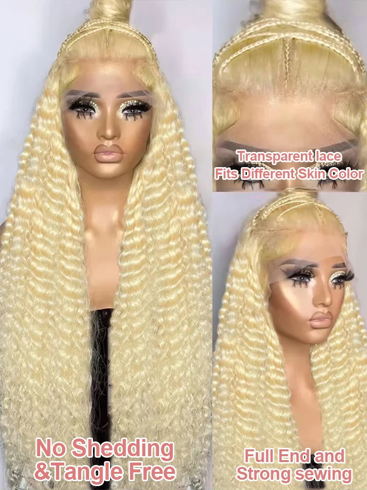 613 HD Lace Frontal Wig 13x4 Deep Loose Wave Transparent Remy Color Front Human Hair Wig 13x6 Blonde Water Curly Human Hair Wig