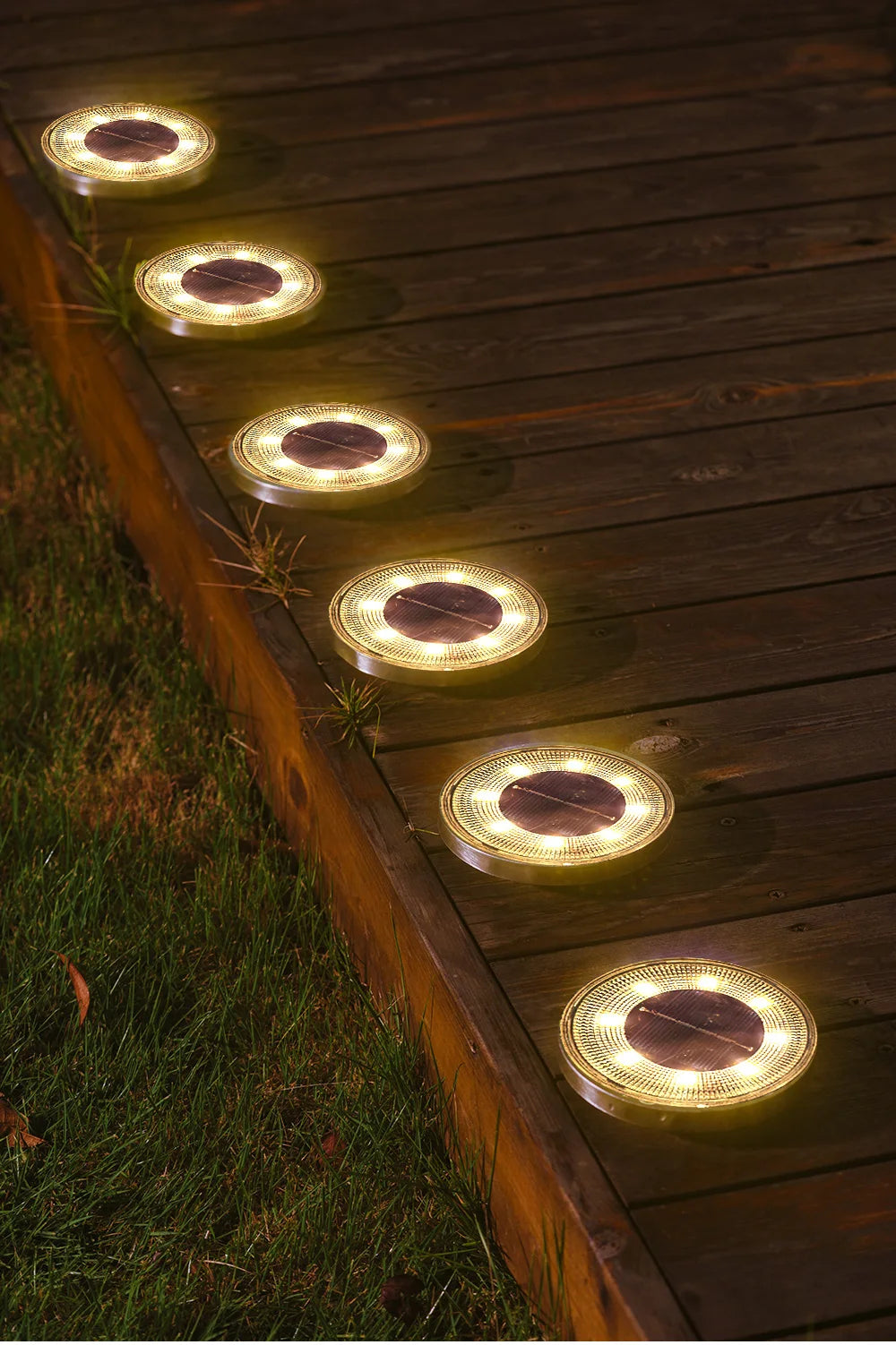 IP68 Waterproof LED Outdoor Solar Power Ground Light Lighting Control Path Deck Lights Yard Driveway Lawn Garden Decoration Lamp