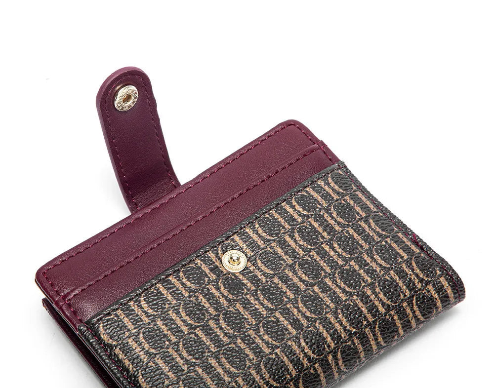 CH Luxury Brand Classic Retro Square Design Card Case Fashion Button Classic Folding Money Clip Compact Lightweight Luxury Women
