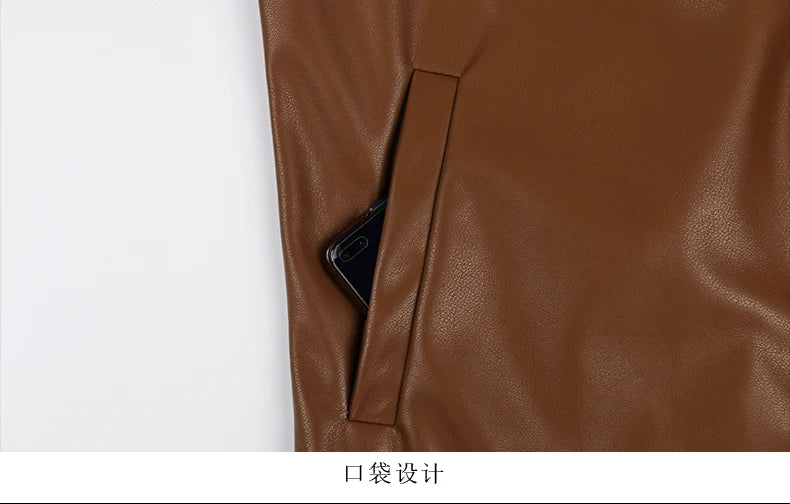 Mauroicardi Spring Autumn Cool Luxury Short Black Soft Light Pu Leather Jacket Men Zipper Casual Mens Jackets and Coats Fashion