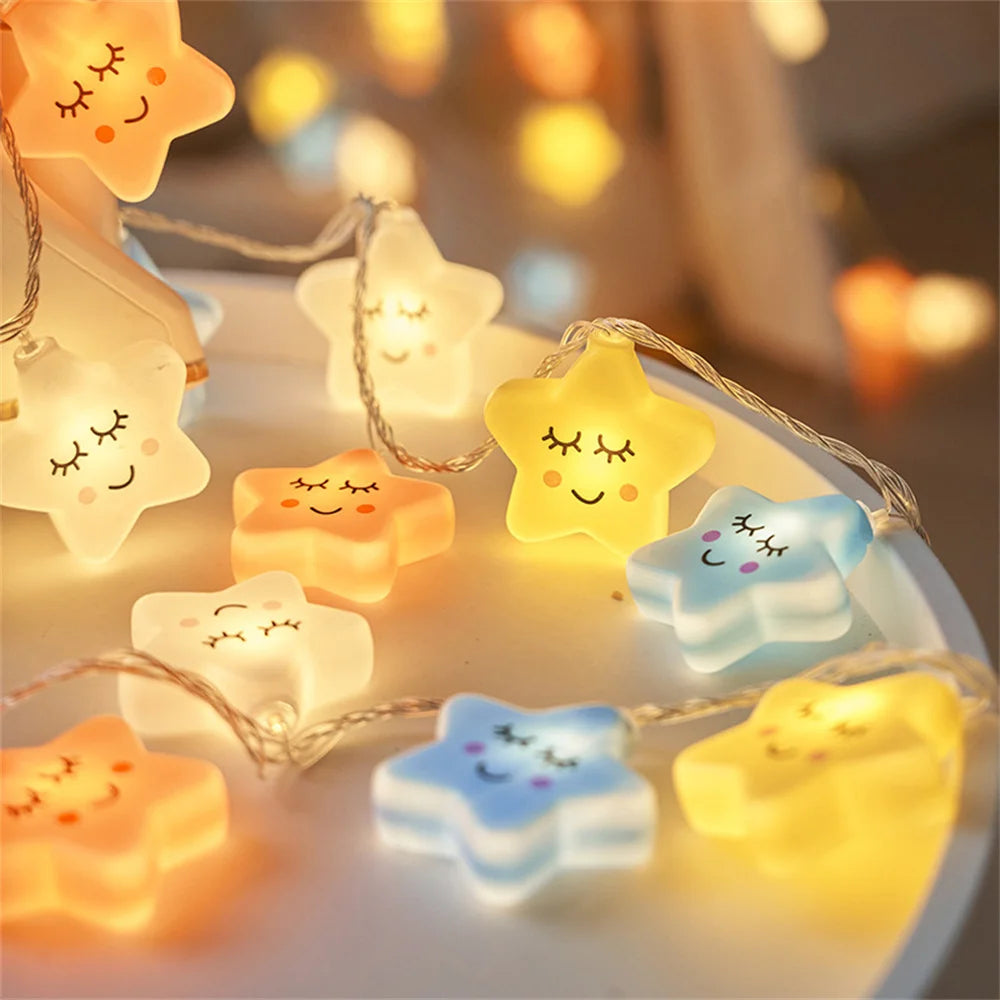 20LEDs Cloud/Star Light String,10Ft USB Waterproof Night Lights Atmosphere Lighting for Camping Birthday Party Summer Home Decor