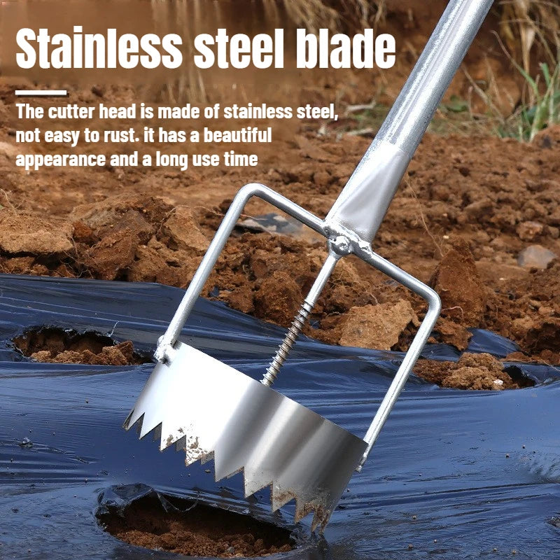 Durable Metal Film Puncher Vegetable Planting and Transplanting Agricultural Film Breaker Plastic Films Puncture Gardening Tool