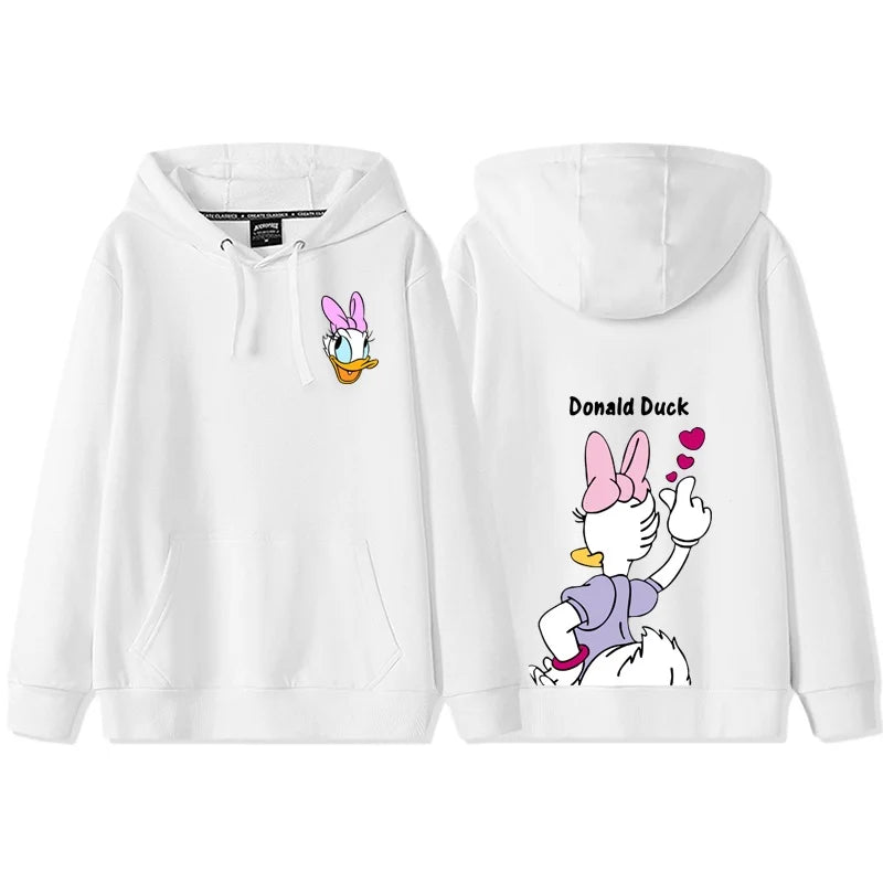 Anime Cartoon Disney Donald Duck Daisy Duck Couple Hooded Hoodie Women's Autumn/Winter Coat hoodie sweatshirt anime hoodie