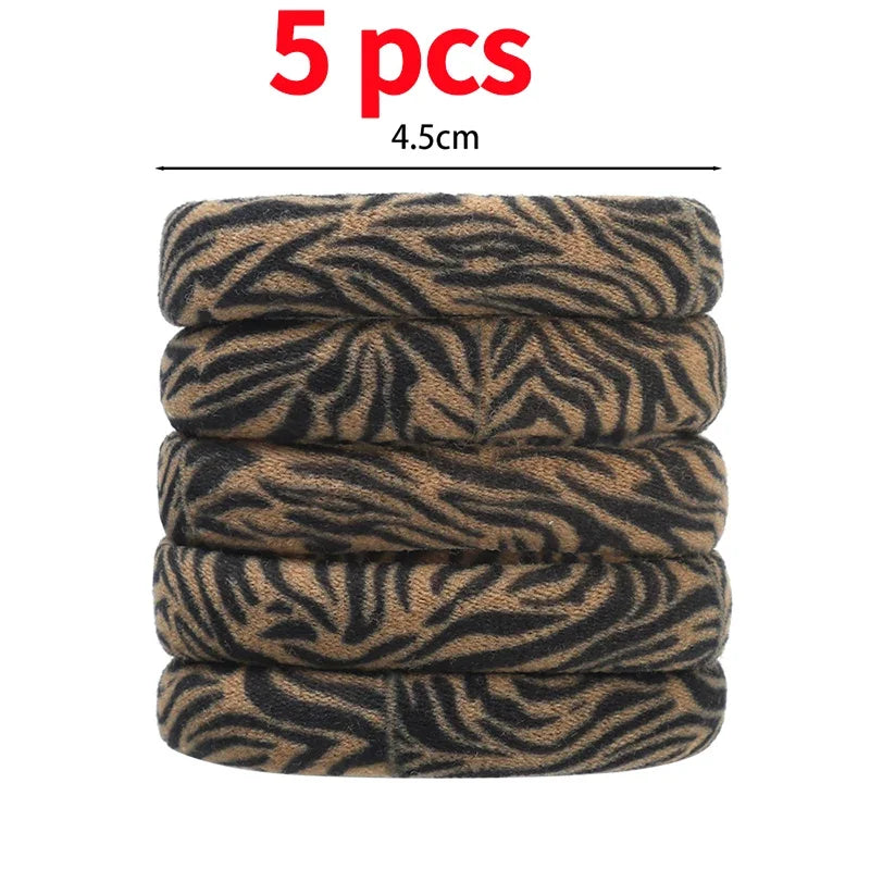 5-100Pcs High Elastic Leopard Print Hair Rope Women Fashion Pony Tails Holders Girls Towel Hair Ties Hairs Accessories Headwear