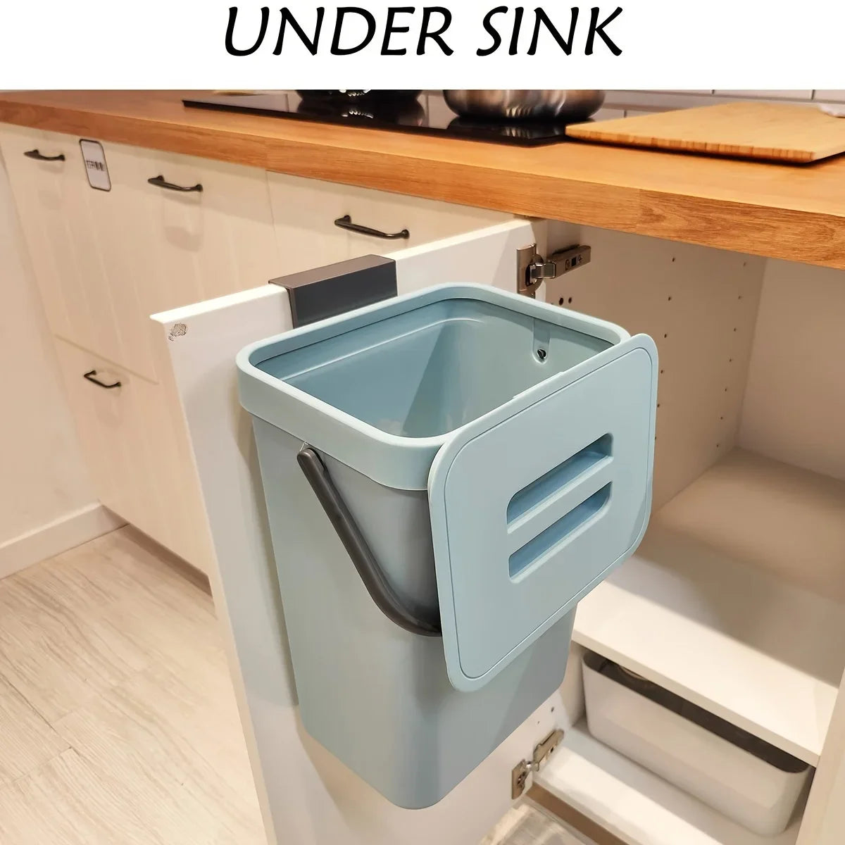 Food Waste Basket Bin for Kitchen, Small Countertop Compost Bin with Lid,Odor-Free Food Scrap Container,Wall Mounted Garbage Can