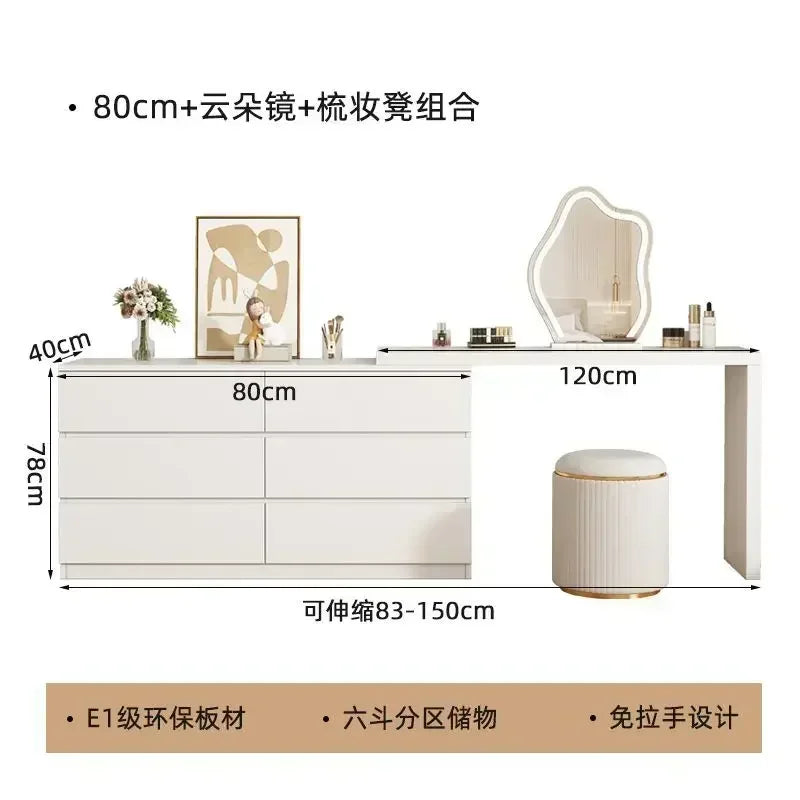 Luxury Dressing Table Drawer White Makeup Mirror Corner Desk Dresser Table Cabinet Organizers Storage Penteadeira Home Furniture