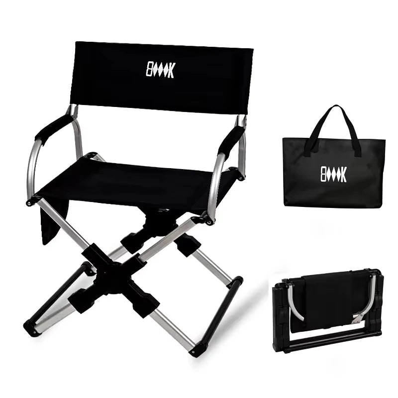 Outdoor Foldable Director's Chair Camping Beach Fishing Chair Aluminum Alloy Travel Hiking Picnic Seat Travel Furniture