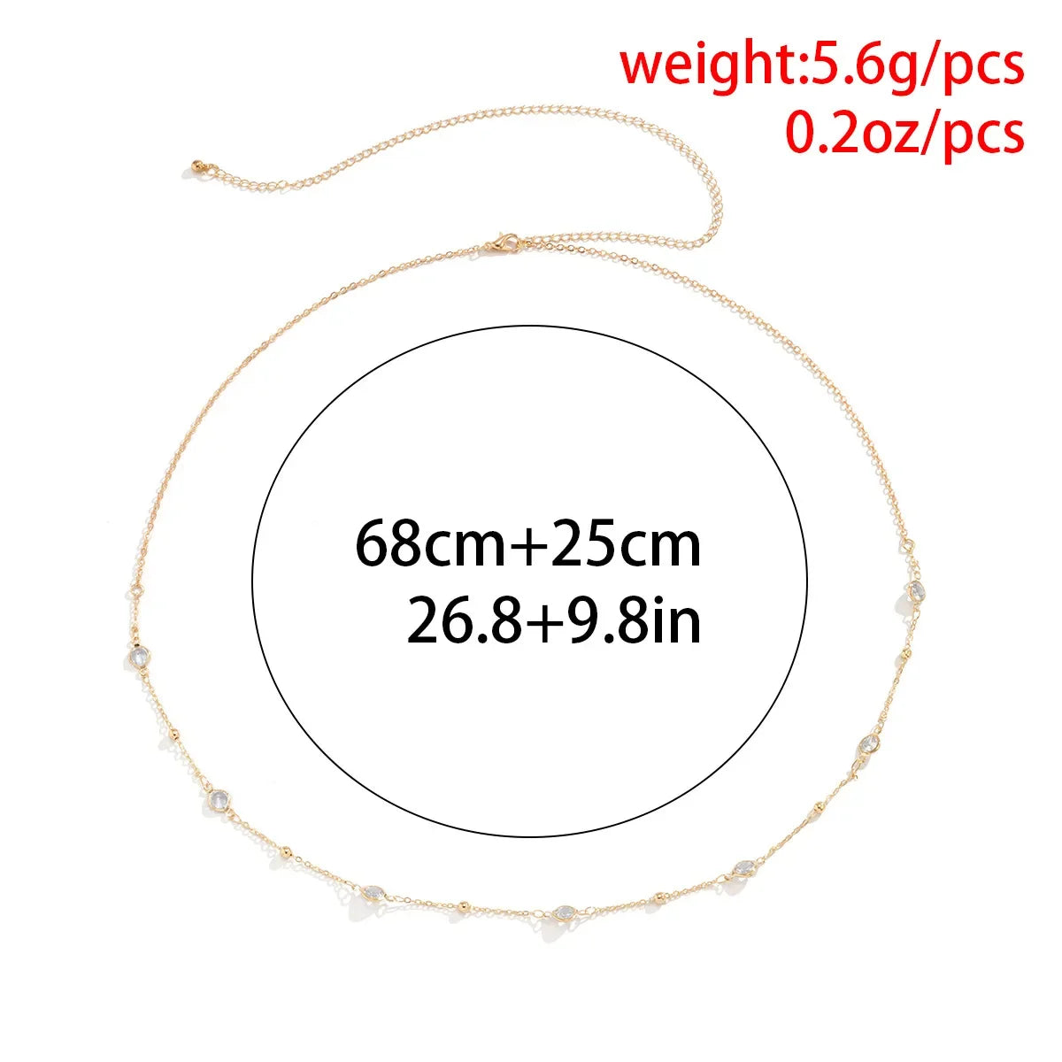 Minimalist Tassel Sequin Double Layer Chain Casual Pants Chain Hip-hop Body Chain Fashionable Retro Turquoise Waist Chain