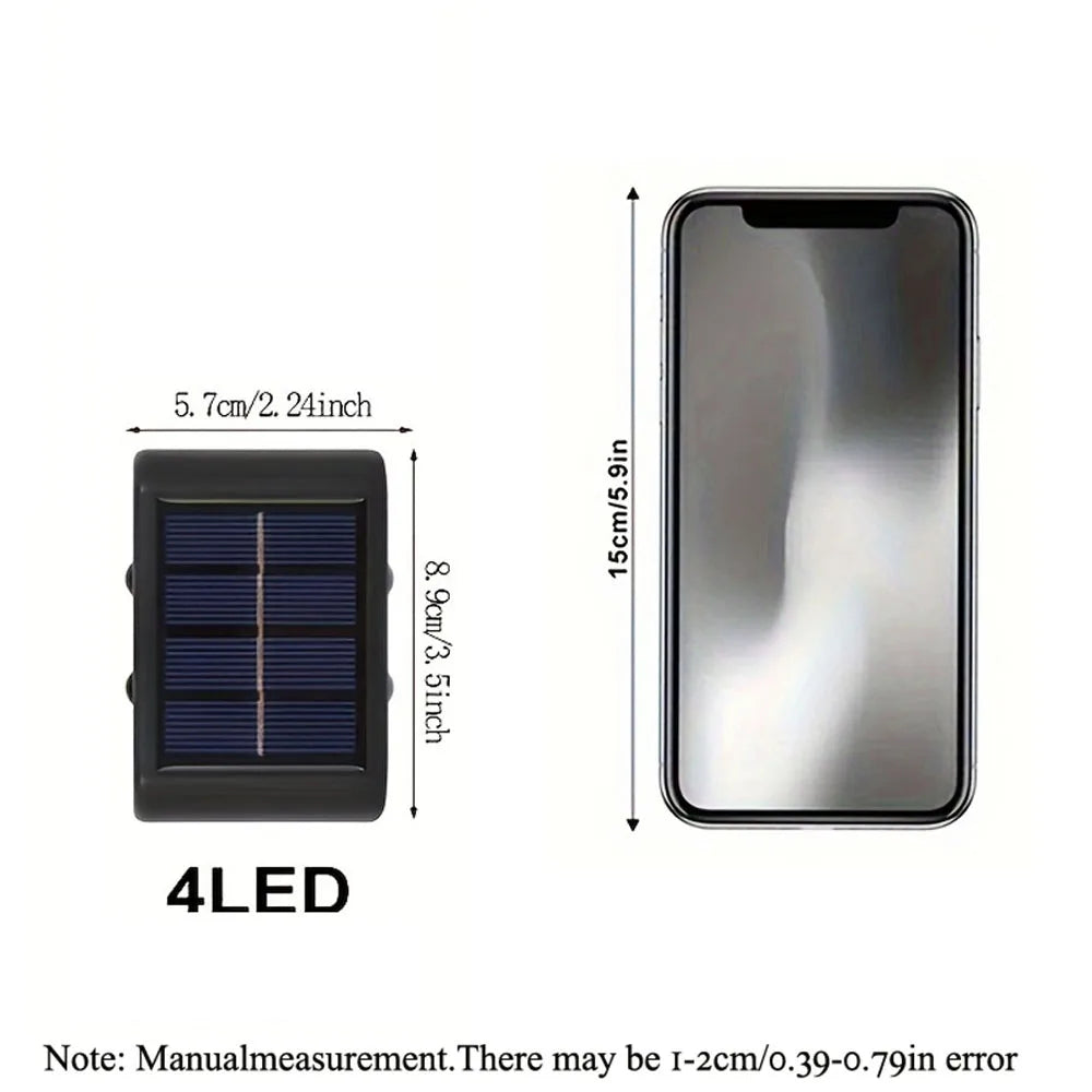 1pc 2/4/6/8/10/12LEDs Solar LED Wall Lights, Outdoor Wall Lamp For Garden, Patio, Ambient Light