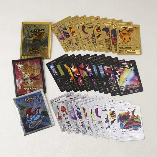 Carte dorée Pokemon Pikachu VMAX GX EX V, cartes argentées, anglais, espagnol, Charizard Arceus, Collection Rare Pokémon, carte