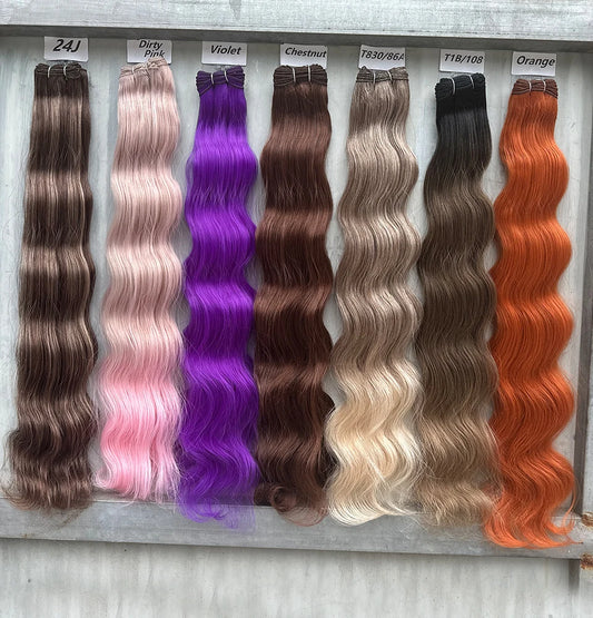 Magicae 200g/Pc Chocolate Brown M816 Blond 27/613 Gray M888 High Temperature Synthetic Hair Extension 30Inch Body Wave Bundles