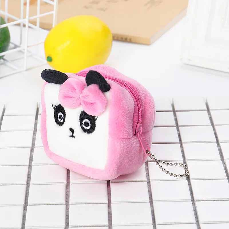 1PC Cute Chicken Plush Coin Purse Zipper Change Purse with Keychain Small Headphone Lipstick Bag Mini Wallet Money Bag Kids Gift