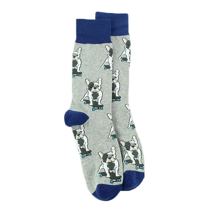 Animal Pug Elephant Lionu Funny Socks Men Chili Hamburg Pizza Crew Socks Harajuk Novelty Gift Sokken Unisex Skateboard Socks