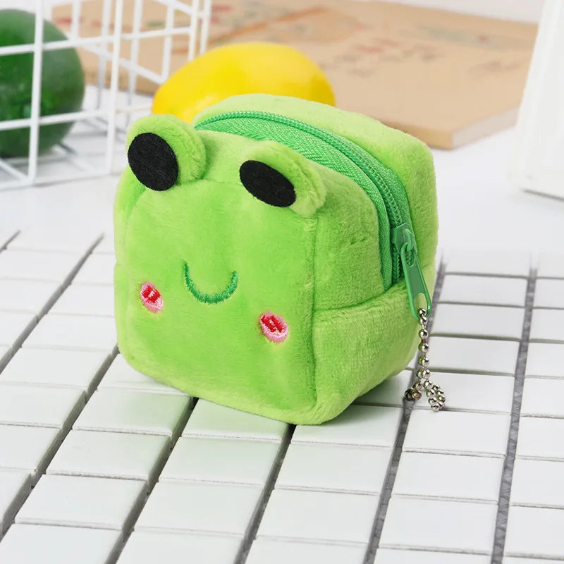 1PC Cute Chicken Plush Coin Purse Zipper Change Purse with Keychain Small Headphone Lipstick Bag Mini Wallet Money Bag Kids Gift