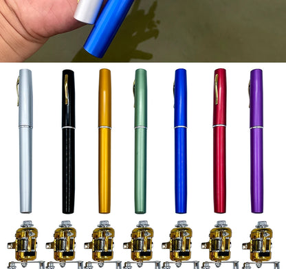 Fishing Rod Reel Combo Set Mini Telescopic Pocket Pen Fishing Rod Pole + Reel