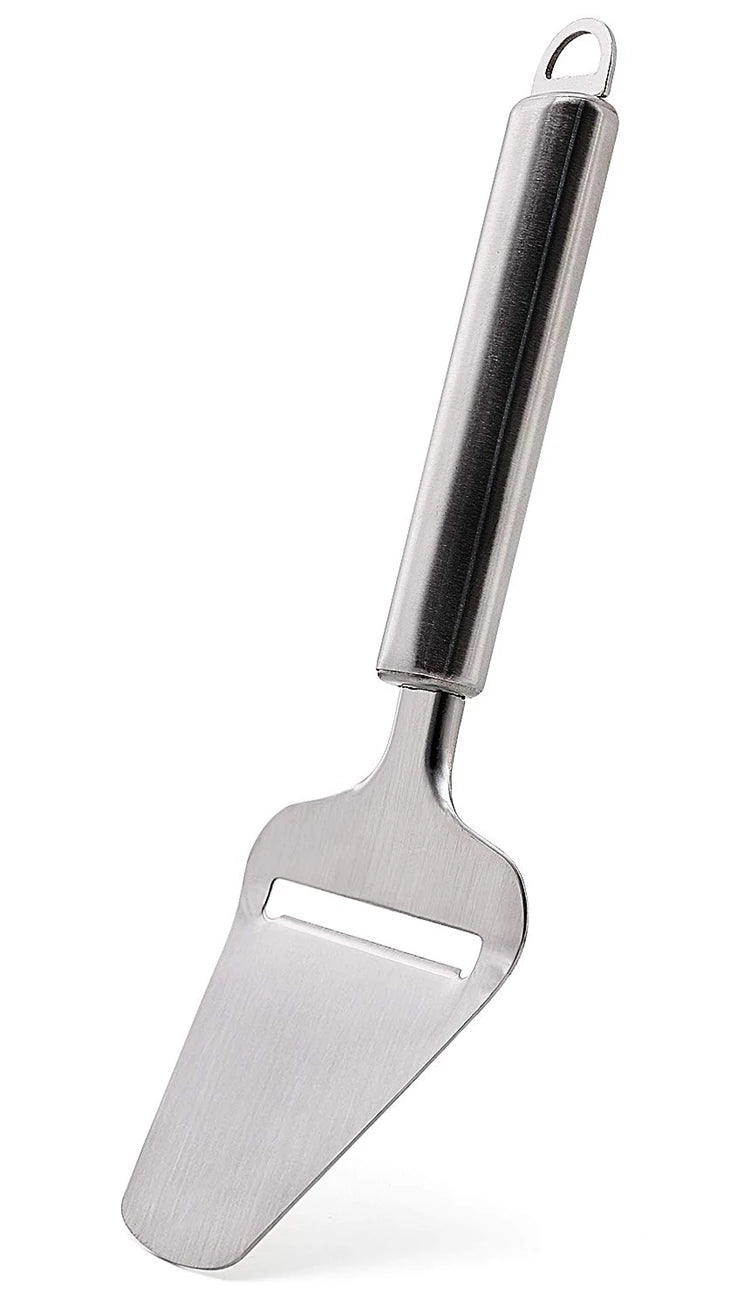 LMETJMA Stainless Steel Cheese Slicer Heavy Duty Plane Cheese Cutter Non-Stick Cheese Slicer Knife Server KC0331