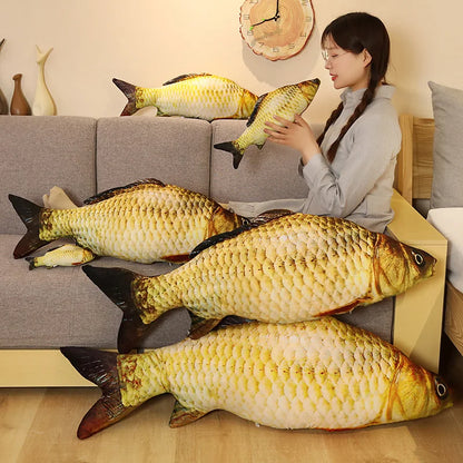 30-80cm 3D Simulation Gold Fish Plush Toys Stuffed Soft Animal Carp Plush Pillow Creative Sofa Pillow Cushion Gift
