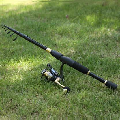 Sougayilang 2.1m 2.4m Telescopic Fishing Rod Ultralight Weight Spinning Rod Casting Fishing Rod Carbon Fiber Fishing Rod Tackle