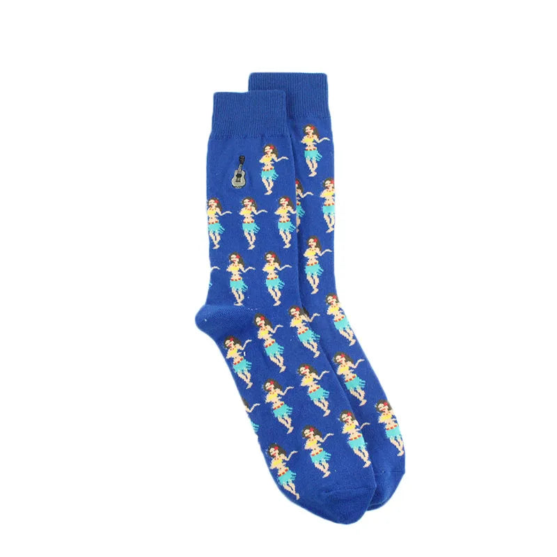 Animal Pug Elephant Lionu Funny Socks Men Chili Hamburg Pizza Crew Socks Harajuk Novelty Gift Sokken Unisex Skateboard Socks