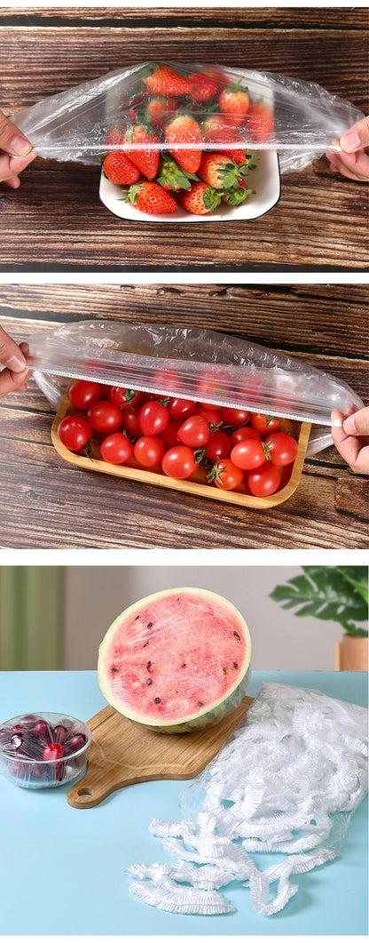 Reusable Disposable Food Cover Plastic Wrap Durable Elastic Food Lids for Bowls Elastic Plate Covers For Kitchen Food Saver Bag