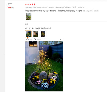 1pc Solar Fireworks Lamp Outdoor Grass Globe Dandelion Flash String Fairy lights 90LEDs -420LEDs For Garden Lawn Holiday Light