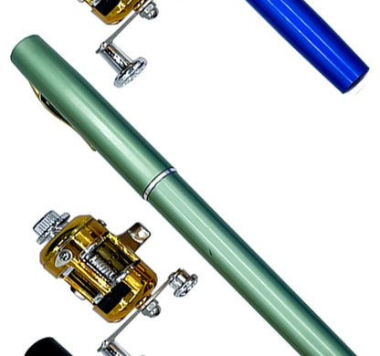 Fishing Rod Reel Combo Set Mini Telescopic Pocket Pen Fishing Rod Pole + Reel
