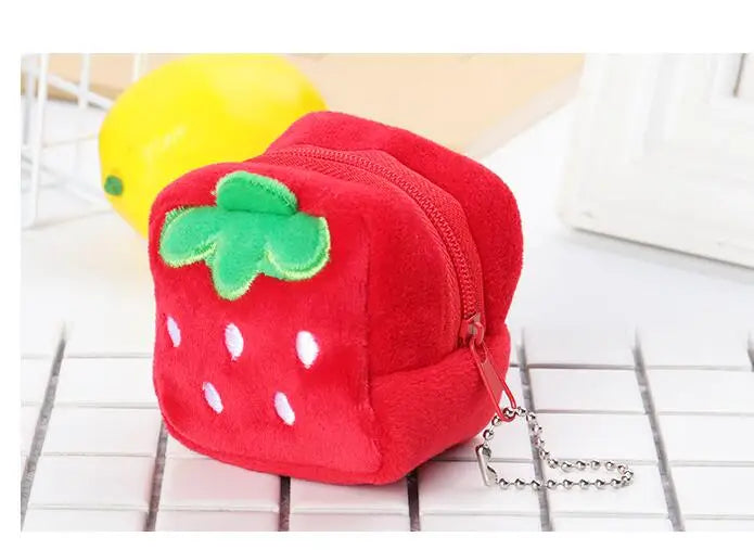 1PC Cute Chicken Plush Coin Purse Zipper Change Purse with Keychain Small Headphone Lipstick Bag Mini Wallet Money Bag Kids Gift