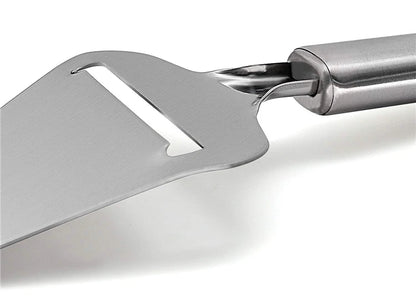 LMETJMA Stainless Steel Cheese Slicer Heavy Duty Plane Cheese Cutter Non-Stick Cheese Slicer Knife Server KC0331