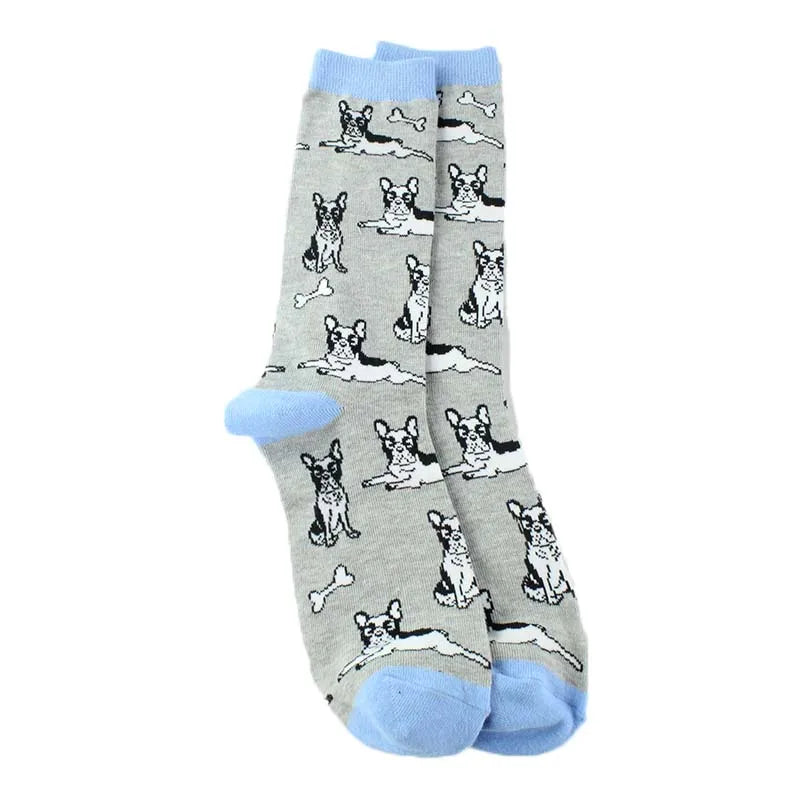 Animal Pug Elephant Lionu Funny Socks Men Chili Hamburg Pizza Crew Socks Harajuk Novelty Gift Sokken Unisex Skateboard Socks