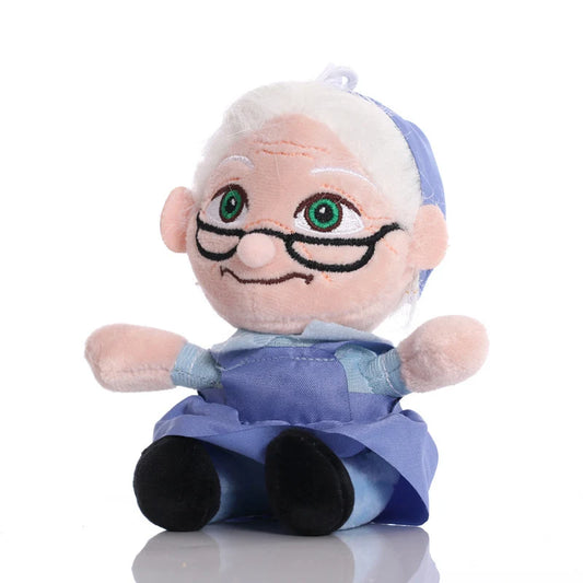 2PCS  Movie UP Carl Plush Toys Grandfather Grandmother Cartoon Stuffed Dolls  Pendant Ally Carl Plushie Toy Kids Birthday Gifts