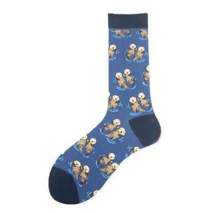 Happy Design Funny Socks Men Unisex Sheep Beer Dinosaur Pattern Sokken  Divertidos Jacquard Calcetines Unisex Hip Hop Skateboard