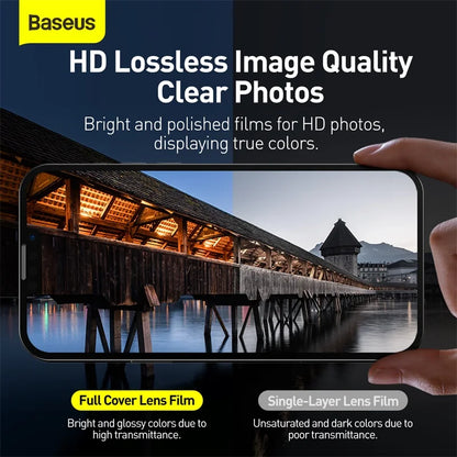 Baseus 2Pcs Camera Lens Protector For iPhone 15 14 13 Pro Max Tempered Glass Lens Glass For iPhone 14 13 12 Lens Protection Film