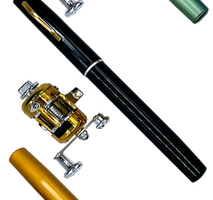 Fishing Rod Reel Combo Set Mini Telescopic Pocket Pen Fishing Rod Pole + Reel