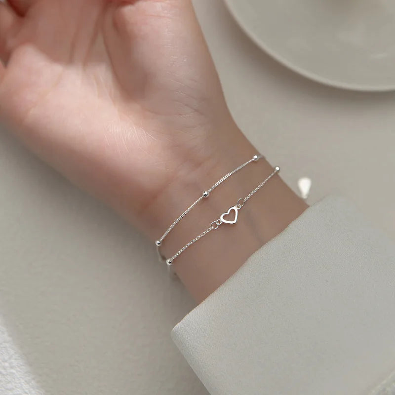 VENTFILLE 925 Sterling Silver Diamond-Studded Butterfly Bracelet Women's Fashion Temperament Flower Adjustable Bracelet