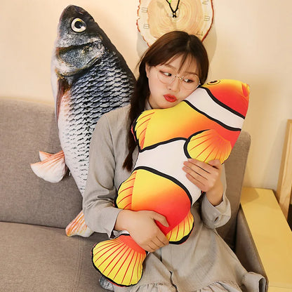 30-80cm 3D Simulation Gold Fish Plush Toys Stuffed Soft Animal Carp Plush Pillow Creative Sofa Pillow Cushion Gift