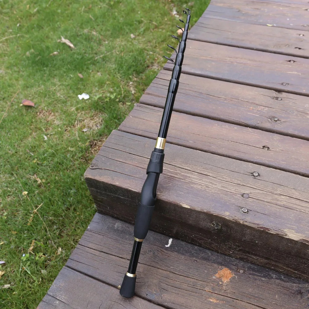 Sougayilang 2.1m 2.4m Telescopic Fishing Rod Ultralight Weight Spinning Rod Casting Fishing Rod Carbon Fiber Fishing Rod Tackle