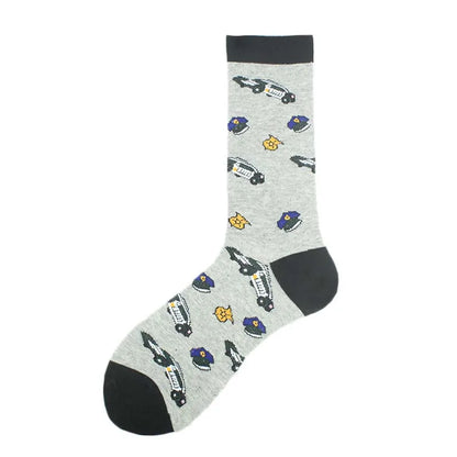 Happy Design Funny Socks Men Unisex Sheep Beer Dinosaur Pattern Sokken  Divertidos Jacquard Calcetines Unisex Hip Hop Skateboard