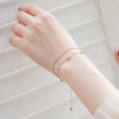 VENTFILLE 925 Sterling Silver Diamond-Studded Butterfly Bracelet Women's Fashion Temperament Flower Adjustable Bracelet