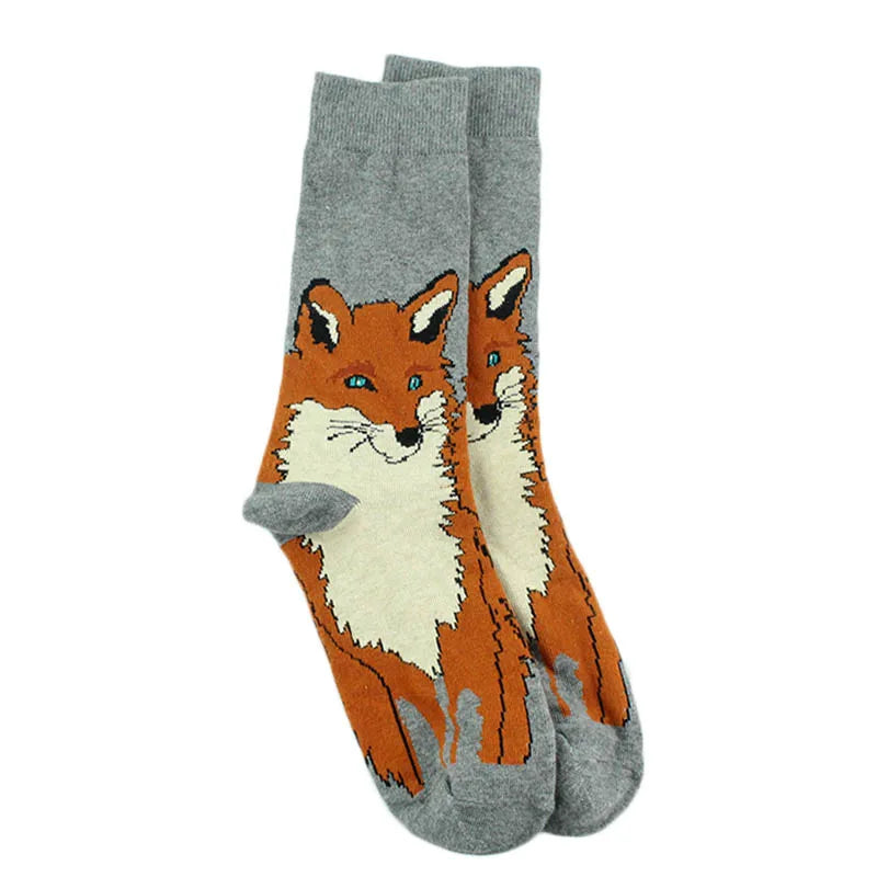 Animal Pug Elephant Lionu Funny Socks Men Chili Hamburg Pizza Crew Socks Harajuk Novelty Gift Sokken Unisex Skateboard Socks