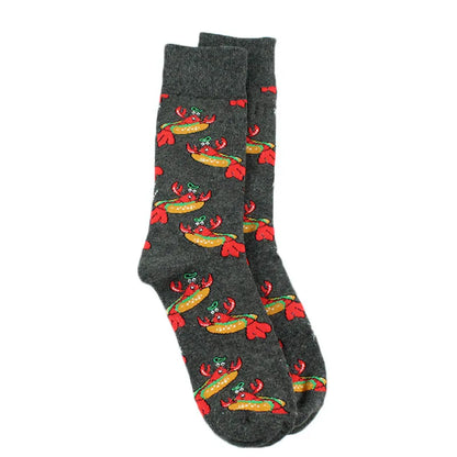 Animal Pug Elephant Lionu Funny Socks Men Chili Hamburg Pizza Crew Socks Harajuk Novelty Gift Sokken Unisex Skateboard Socks
