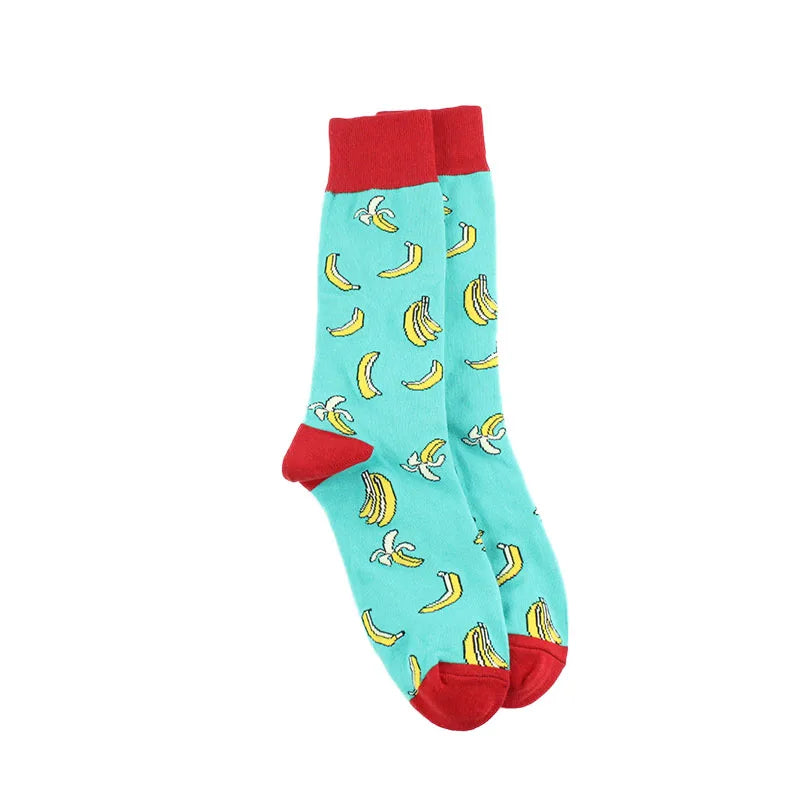 Animal Pug Elephant Lionu Funny Socks Men Chili Hamburg Pizza Crew Socks Harajuk Novelty Gift Sokken Unisex Skateboard Socks