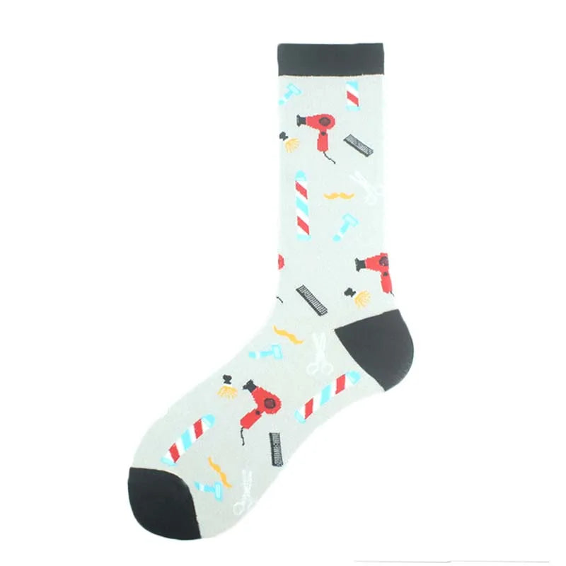 Happy Design Funny Socks Men Unisex Sheep Beer Dinosaur Pattern Sokken  Divertidos Jacquard Calcetines Unisex Hip Hop Skateboard