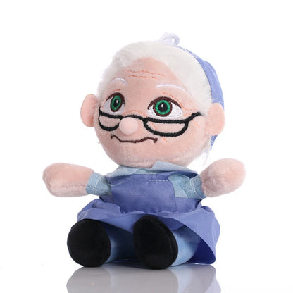 2PCS  Movie UP Carl Plush Toys Grandfather Grandmother Cartoon Stuffed Dolls  Pendant Ally Carl Plushie Toy Kids Birthday Gifts