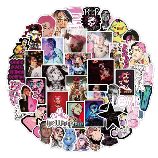 10/30/50PCS Lil Peep Rapper Stickers Luggage Skateboard Waterproof DIY Waterproof Graffiti Classic Toy Decals Sticker Kid Gift