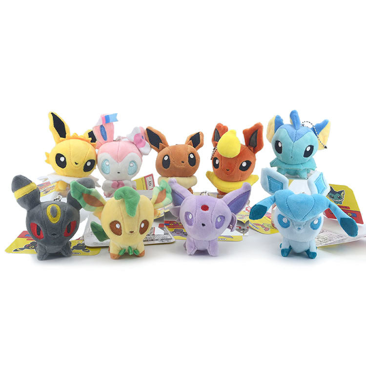 Pokemon Eevee Stuffed Plush Doll Q Version Sylveon Eeveelution Glaceon Leafeon Umbreon Espeon Jolteon Vaporeon Pet Elves Gift