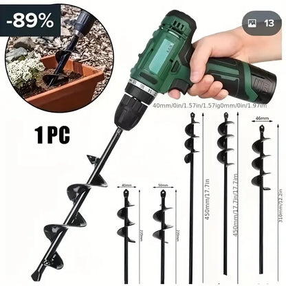 Garden auger bits for planting hexagonal shaft drill bits require no power Solid steel auger for bulb and bedding plant growing