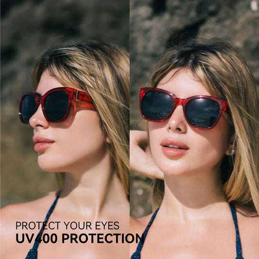 ZENOTTIC Original Thick Butterfly Frame Polarized Sunglasses for Women Chunky Uv400 Protection Shade Sun Glasses
