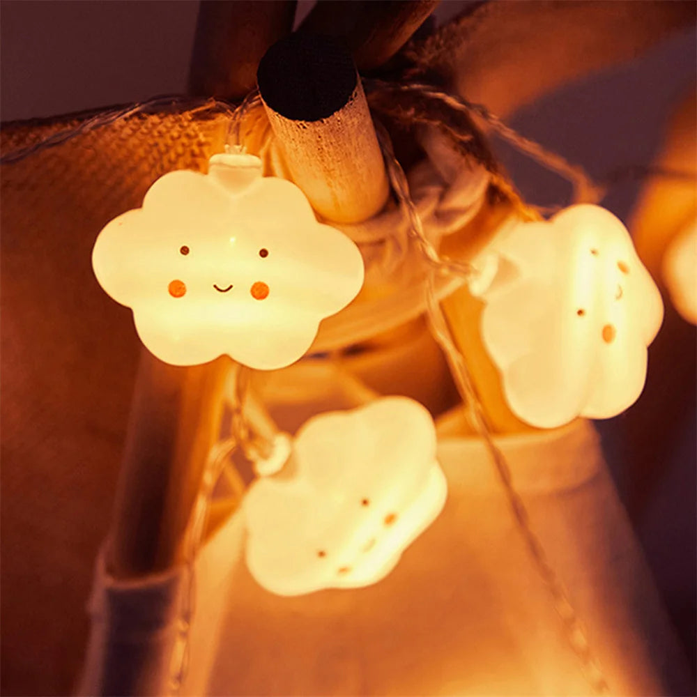 20LEDs Cloud/Star Light String,10Ft USB Waterproof Night Lights Atmosphere Lighting for Camping Birthday Party Summer Home Decor